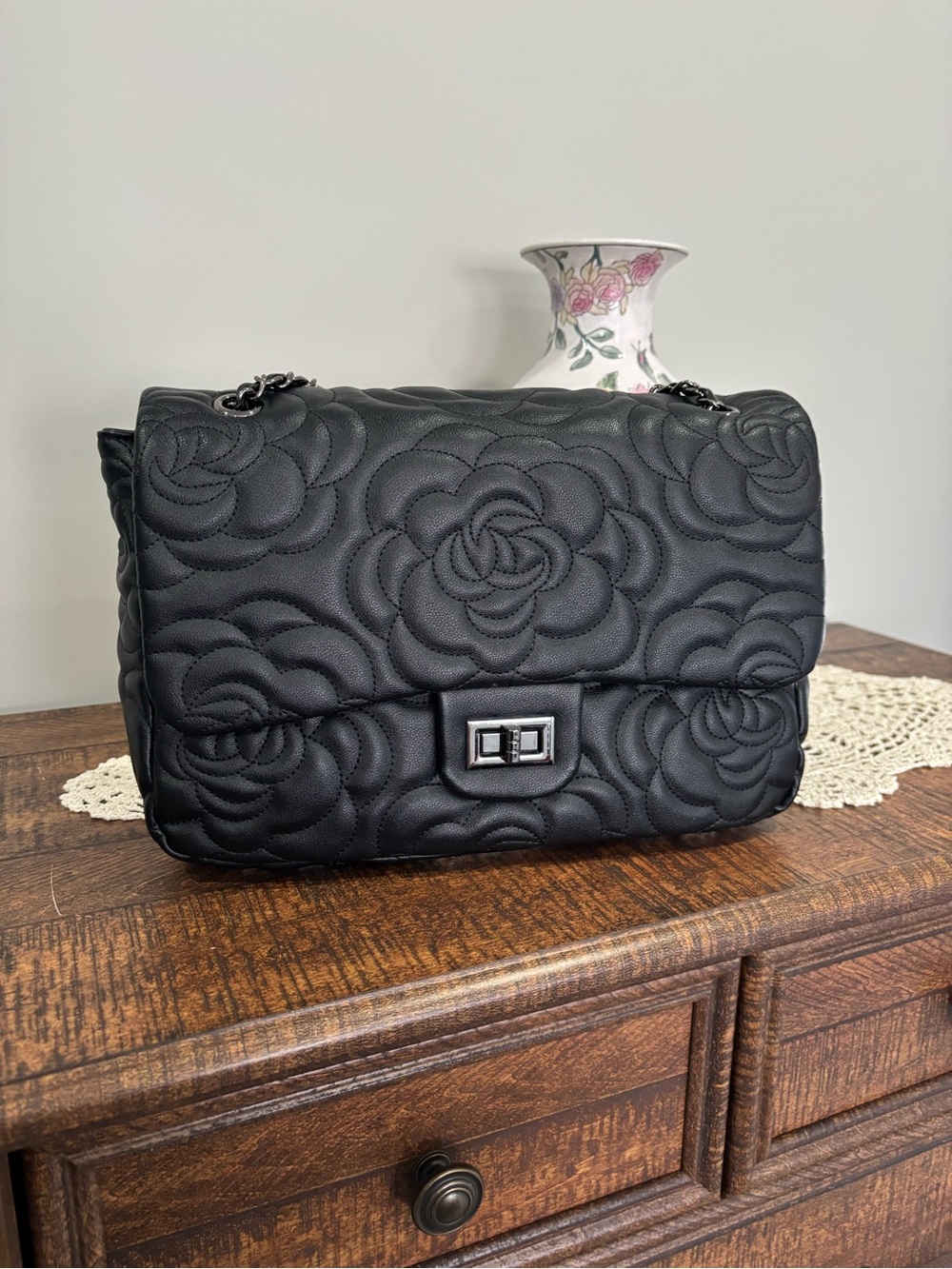 Noli Alessia Rose Embossed Leather Bag